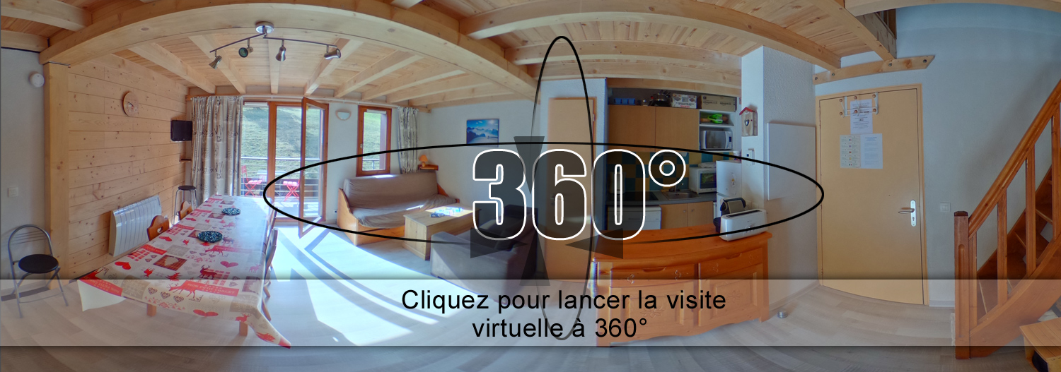 visite virtuelle 360 location le corbier duplex station de ski